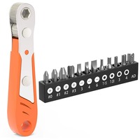 Tournevis à cliquet miniature 1/4'' avant-arrière, 12 embouts en acier au chrome-vanadium, 13 pièces, ensemble métrique pour bricolage
