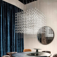 Lustre LED en forme de Cube de pissenlit, luminaire de grande dimension, personnalisé pour le hall d'un hôtel