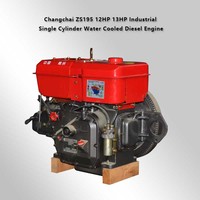 Motor Diésel Changchai ZS195 de 12HP/13HP, Arranque Eléctrico, Monocilíndrico, Cuatro Tiempos, Refrigerado por Agua, para Uso Agrícola