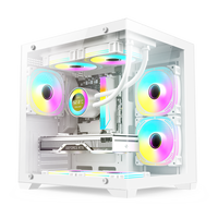 Blanc/Noir ARGB Micro Desk PC Case Gaming ITX Mid Tower Verre trempé Acrylique ATX MATX Gamer Computer Cabinet Chassis Stock