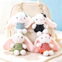 Porte-clés Lapin en Peluche Adorable avec Robe Mignonne, Poupée Lapin en Peluche, Breloque de Sac, Pendentif Animal en Peluche pour Décoration de Sac, Cadeau