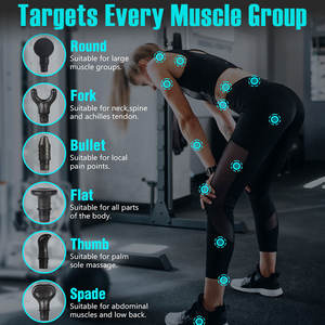 Pistola eléctrica de masaje de calor con pantalla táctil Lcd, cabezal de calefacción de 16Mm para músculos de tejido profundo, 24V, azul, 2023 - Product Image 5