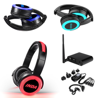 Headphone LED Nirkabel UHF Senyap dengan Logo Kustom RF770 Headset Silent Disco Nirkabel untuk Pesta DJ