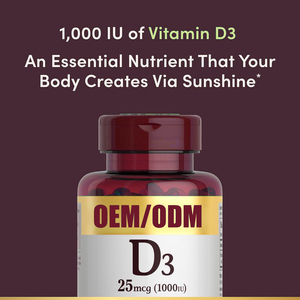 Venta caliente OEM Calcio Vitamina D3 Softgel Cápsulas 5000 Iu 10000 Iu Suplementos Vitamina D3 Cápsulas - Product Image 2