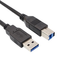 Câble USB 3.0 SuperSpeed de 3 pieds (A vers B) avec conducteur en cuivre pur et blindage en feuille pour imprimantes, lecteurs de codes-barres et ordinateurs