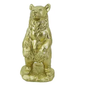 Escultura de oso de resina para decoración de jardín al aire libre, escultura personalizada con temática de dibujos animados de animales