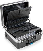 Boîte de transport rigide étanche avec mousse GO, valise à outils portable à roulettes avec panneaux de rangement