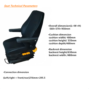Sedile con Sospensione Pneumatica per Camion Internazionale Classico Economico, Lato Destro e Sinistro con Cintura di Sicurezza - Product Image 3