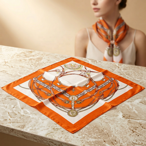 Sciarpa Personalizzata in Poliestere Premium OEM ODM 90x90 70x70, <span class=keywords><strong>Bandana</strong></span> da Donna con Stampa Serigrafica, Foulard Stampato - Product Image 2
