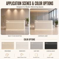 Comptoir de réception octogonal moderne pour hall d'hôtel, salon, clinique, bureau, avec éclairage LED, taille personnalisée