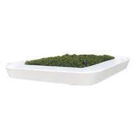 Banc de jardin extérieur en fibre de verre Duke, résistant à l'eau, durable, pour aménagement paysager, pots de fleurs, mobilier extérieur Taxpayers