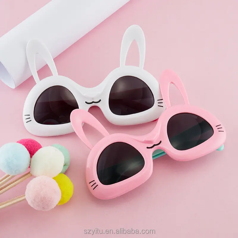 Óculos de sol infantil com proteção uv, óculos de sol para crianças pequenas, estilo coelho, orelha, 2022