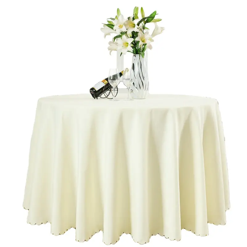 Nappe carrée blanche de luxe pour mariage, nappe en Polyester de qualité supérieure pour mariage, Banquet, Restaurant