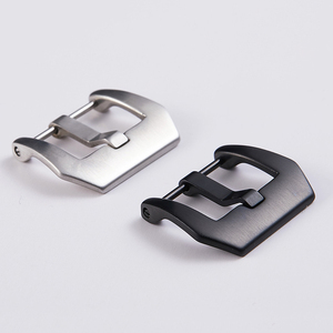 Sang Trọng Chất Lượng Cao Màu Đen Bạc Mạ Chải Khóa <span class=keywords><strong>316</strong></span> Thép Không Gỉ Xem <span class=keywords><strong>Clasp</strong></span> Cho Panera Da Ban Nhạc 18/20/22Mm - Product Image 1