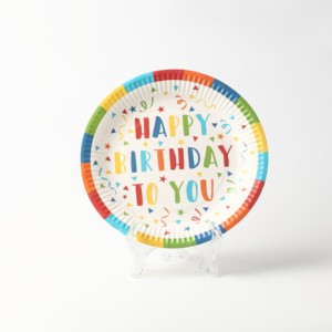 Platos de Papel Desechables con Diseño Personalizado, Vajilla Redonda para Fiestas de Cumpleaños, Venta al por Mayor, Platos Impresos Coloridos - Product Image 5