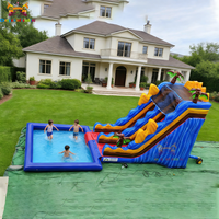 Toboggan aquatique gonflable en PVC GMY Commercial avec pompe à air double canal pour usage scolaire, public, jardin, éducatif et résidentiel