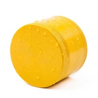 Accessoires pour fumeurs : Nouveau moulin à herbes compact en aluminium CNC, 4 pièces, jaune, original, en forme de diamant