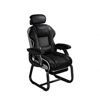 Chaise de jeu moderne en cuir pas chère, pliable, réglable en hauteur, ergonomique, dossier haut, cadre en acier, repose-pieds extensible, appui-tête avec coussin