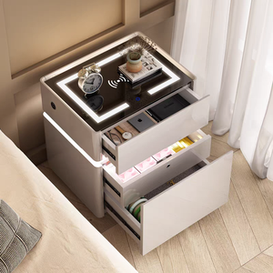 Hiện đại thông minh đầu giường bảng an toàn tích hợp nhỏ ẩn hộ gia đình phòng ngủ Tủ đầu giường <span class=keywords><strong>Internet</strong></span> nổi tiếng mới sang trọng mềm mại - Product Image 4