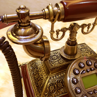 Téléphone fixe en bois massif naturel antique rétro vieux téléphone créatif maison bureau hôtel téléphone
