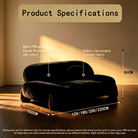 2026 Neues Modernes Italienisches Ultra-Einfaches Cremefarbenes Wolken-Inspiriertes Beflocktes Stoff-Relaxsofa Modulares Zweisitzer-Ecksofa