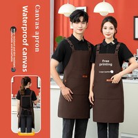 Tablier en rayonne imprimé avec logo, résistant à l'eau et à l'huile, nouveau style, personnalisé, pour la restauration, résistant aux taches, pour femmes, pour la cuisine et la publicité