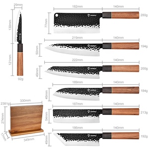 Acero de alto carbono Japón Nakiri Santoku carne deshuesado carnicero tallado juego de cuchillos de cocina - Product Image 3