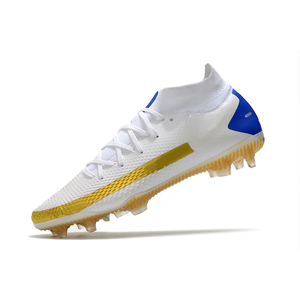 Chaussures de football respirantes Sufei OEM en gros d'usine, pas chères, pour hommes, professionnelles, blanches, avec semelle intermédiaire en PVC, pour enfants, entraînement extérieur, en maille - Product Image 4