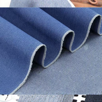 Tissu en denim tissé bio écologique 75% coton 12% rayonne 13% polyester sergé teint uni poids moyen pour garçons, femmes, hommes, filles