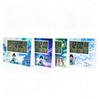 Reloj Despertador Digital LCD Transparente Personalizado con Diseño de Paisaje de Dibujos Animados, para Turismo, Festivales, Regalos Promocionales, para el Dormitorio