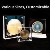 Boîtier de présentation de luxe en acrylique transparent magnétique pour pièces commémoratives, étui anti-poussière pour médailles de défi, idéal pour exposition et stockage