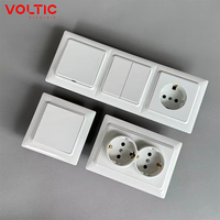 Interruptor de Pared Mecánico de Doble Polo, 1 o 2 Botones, Unidireccional o Bidireccional, con Placa Retro, 230v EU