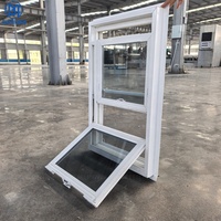 Fenêtre à double battant américaine avec profilé en vinyle UPVC, verre Low-e, coulissante verticalement, pour résidences
