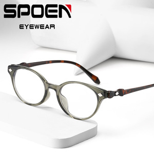 SPOEN <b>Eyeglasses</b> <b>Frames</b> Round Full Rim Lightweight Anti Blue Light Unisex Fashionable Spectacles For Daily Wear - Product Image 1