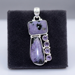 Nouveau Pendentif Tendance en Argent Sterling 925 avec Pierre Naturelle Sugilite Améthyste, Sertissage Clos, Forme Ancre, Style Décontracté/Sportif, Fait Main - Product Image 3