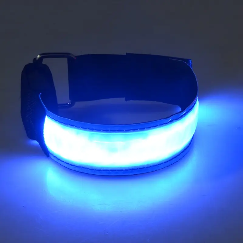 LED Glow Bracelets Light Up Wristbands Flashing Arm Wrist Band Safety Gear Lights for Running Outdoor Sports Fits Women Men Kids