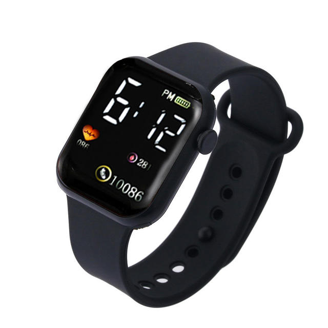 NewCustom logo Student Electronic Fashion Sports Watch Cheap Silicone Lighting Sport Child LED Watch Kids Digital Luxury Watches