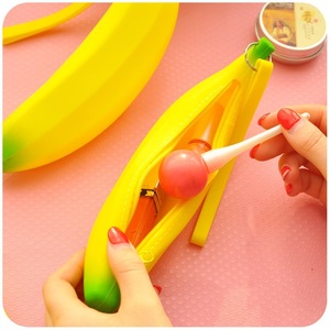 Bananenvorm Siliconen Pennenzak Portemonnee Zachte Siliconen Mooie Studententas Siliconen Potloodzak - Product Image 4