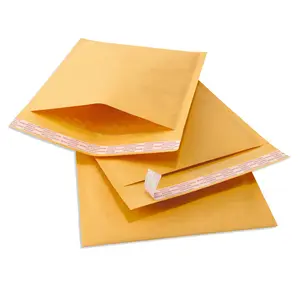 Enveloppe d'expédition personnalisée de haute qualité rembourrée bleu rouge jaune clair rose imperméable à l'eau papier blanc mailers sac bulle mailer