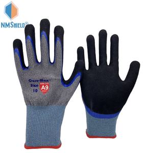 NMSHIELD-guantes de trabajo de nitrilo, guantes de nitrilo con revestimiento de nivel A9, anticorte, Logo personalizado, OEM, resistentes al agua, a granel - Product Image 1