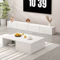 Mueble para TV Moderno Blanco de Venta Directa GEDO 2026, Económico, con Gran Capacidad, Tablones de Madera Sólida