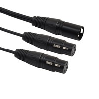 Mikrofon XLR konektor wanita ke kabel pemisah Audio konektor pria XLR ganda