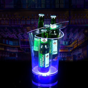 7 couleurs changeantes LED acrylique plastique <span class=keywords><strong>vin</strong></span> baril refroidisseur seau à glace Transparent Art déco Design pour le stockage 1-6L - Product Image 1