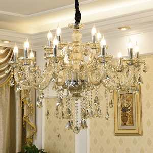 Lámpara Colgante de Cristal Dorado con Base para Bombilla E26, LED Blanco Cálido de 3500K, Altura Ajustable, Acero Inoxidable, Garantía de 5 Años - Product Image 4