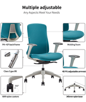 Chaise de bureau pivotante SITSTAR 4D avec accoudoirs en PU et dossier en tissu pour l'approvisionnement en mobilier de bureau