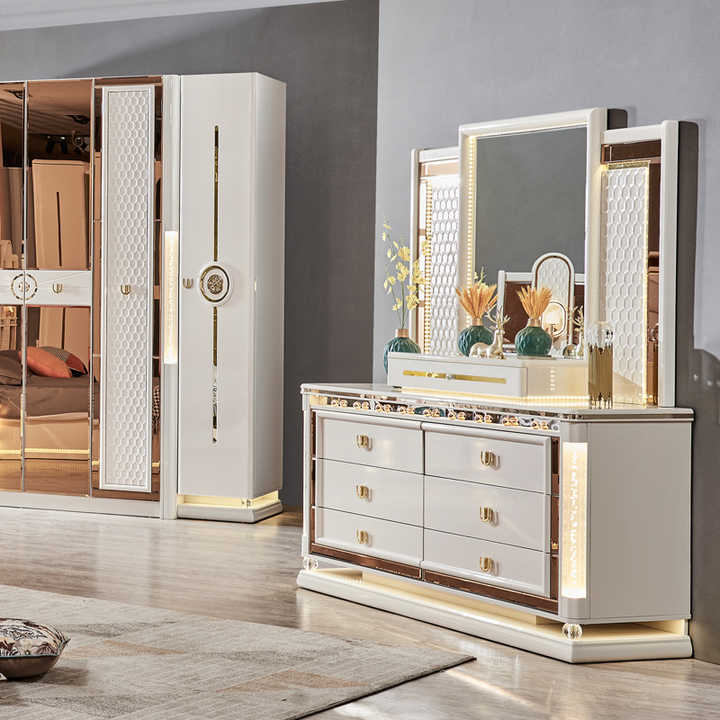 豪華でモダンなベッドルーム家具セットアメリカンスタイルのベッド  