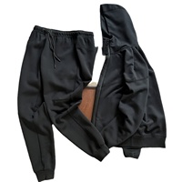 Nouvel ensemble de sport et de loisirs printemps-automne avec veste à capuche et pantalon en tissu pressé 100% coton, ensemble de sport décontracté