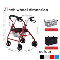 Déambulateur pliant portable en acier avec siège, réglable, pour patient, usage médical et extérieur, idéal pour le shopping - Vente directe usine