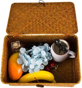 Cesto per <span class=keywords><strong>Biancheria</strong></span> <span class=keywords><strong>Sporca</strong></span> in Rete con 3 Cassetti, Cesto per Frutta in Juta Intrecciata, Cesto Pieghevole di Alta Qualità in Paglia di Mare - Product Image 3