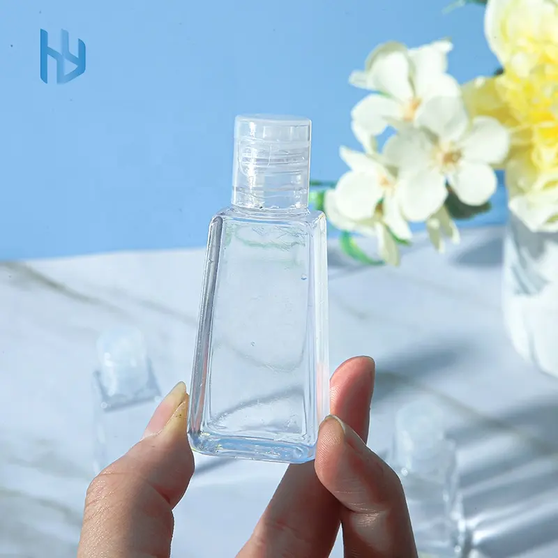 Üretim dezenfektanı 1 2 oz 30 ml özel logo sıvı jeli plastik şişe silikon tutucu